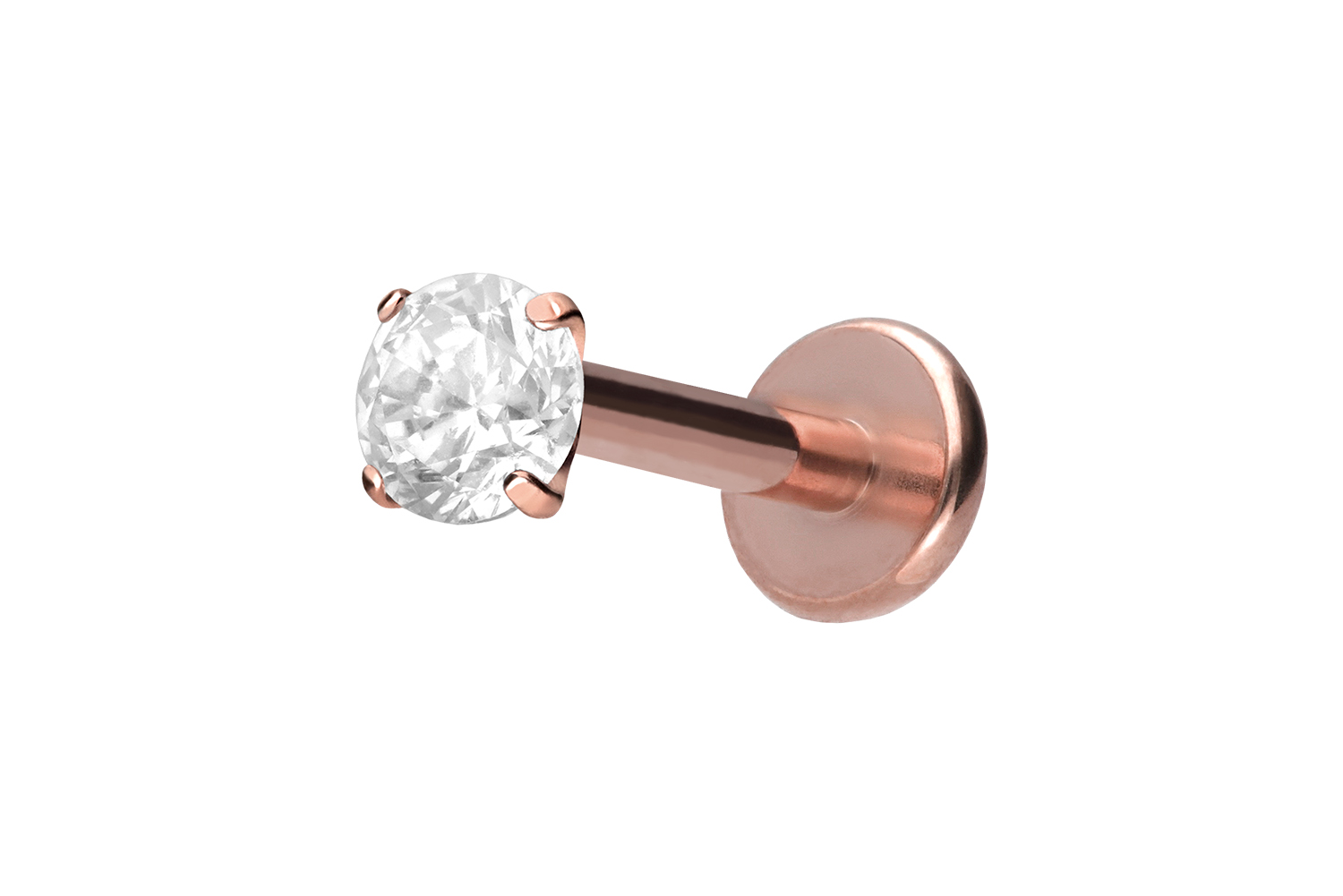 Titan Labret Piercing mit Innengewinde EINGEFASSTER KRISTALL